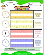 okul öncesi 1 sayısı çizgi çalışması